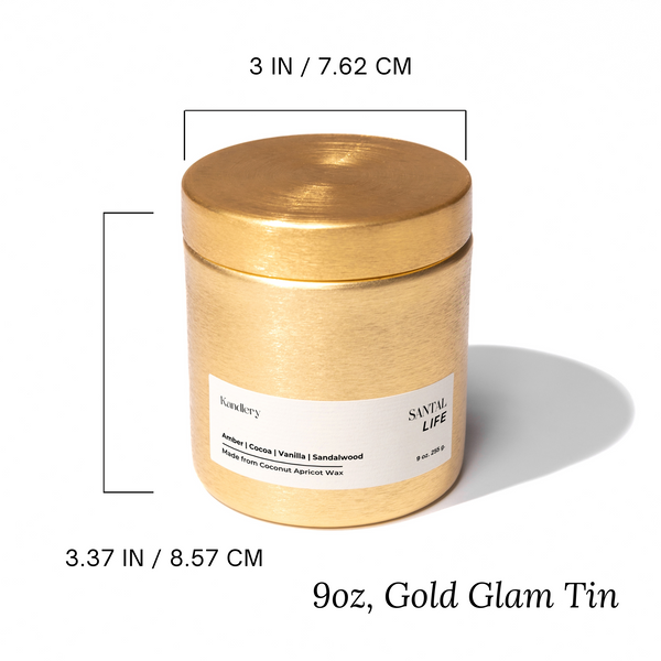 White Tea & Thyme Candle | 9oz Gold Glam Tin - 4