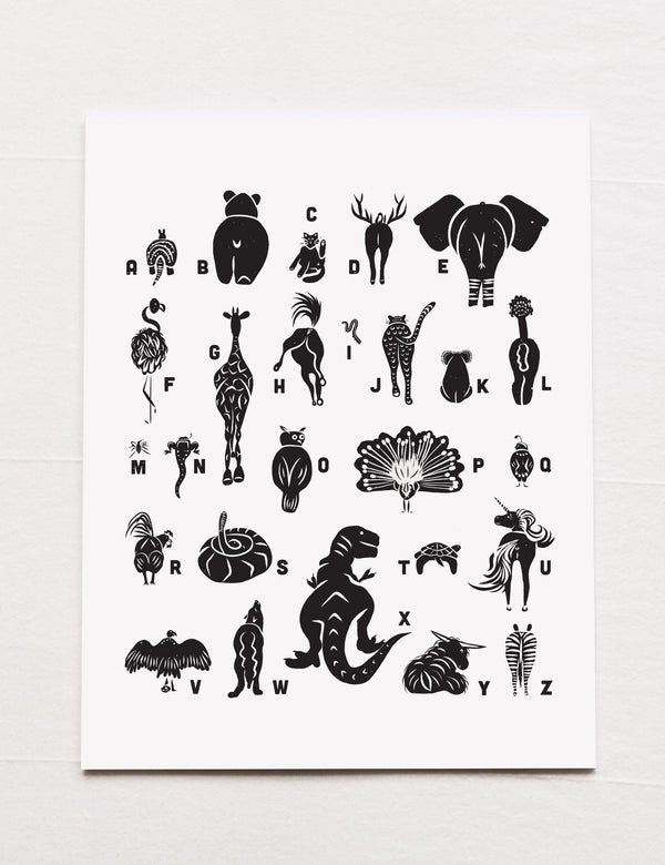 'Animal Butt Alphabet' Print - 2