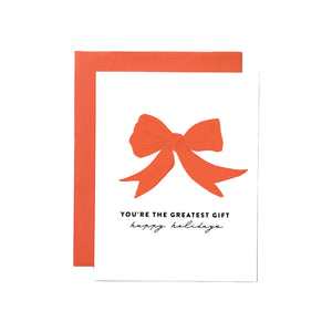 You're the Greatest Gift, Red Bow Holiday Card - 1