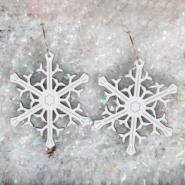 Snowflake Statement Hoop Earrings - 1