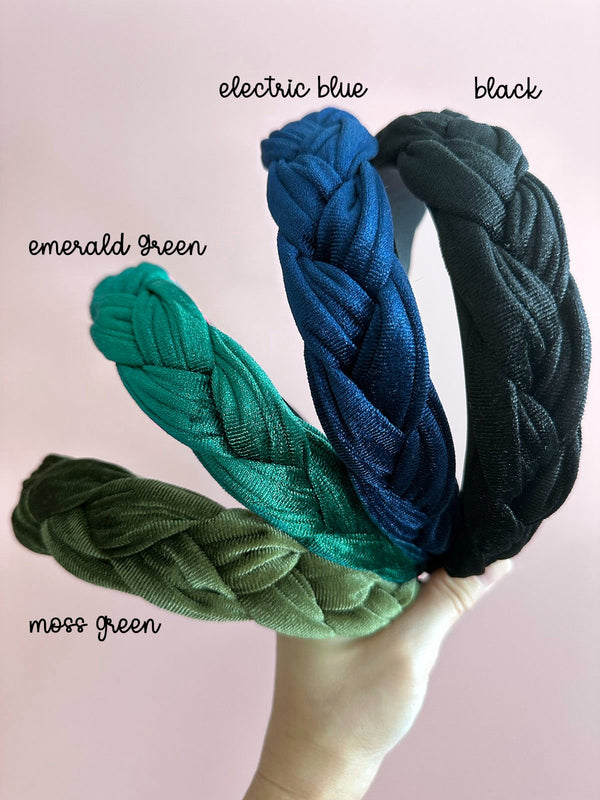 Velvet Braided Headbands - 3