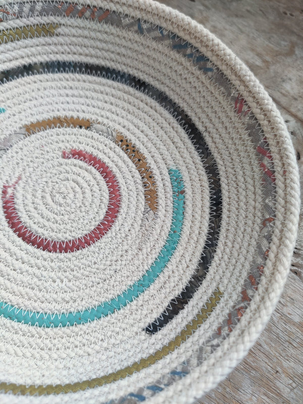 Extra Large Fabric Wrapped Rope Bowl - 3