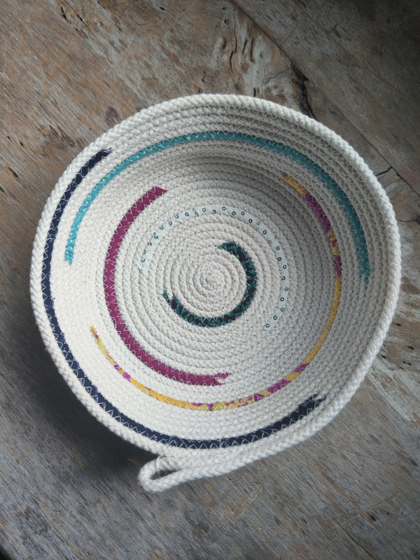 Extra Large Fabric Wrapped Rope Bowl - 4