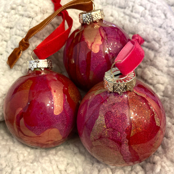 Inky Glass Ornaments - 2