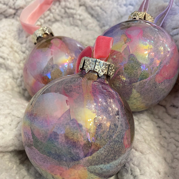 Inky Glass Ornaments - 3