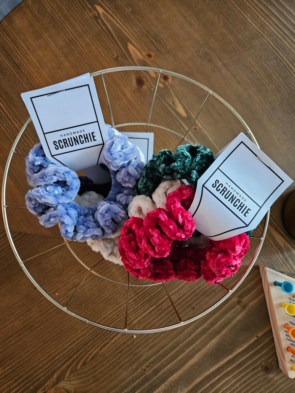 Crochet Velvet Scrunchie Pack - 1