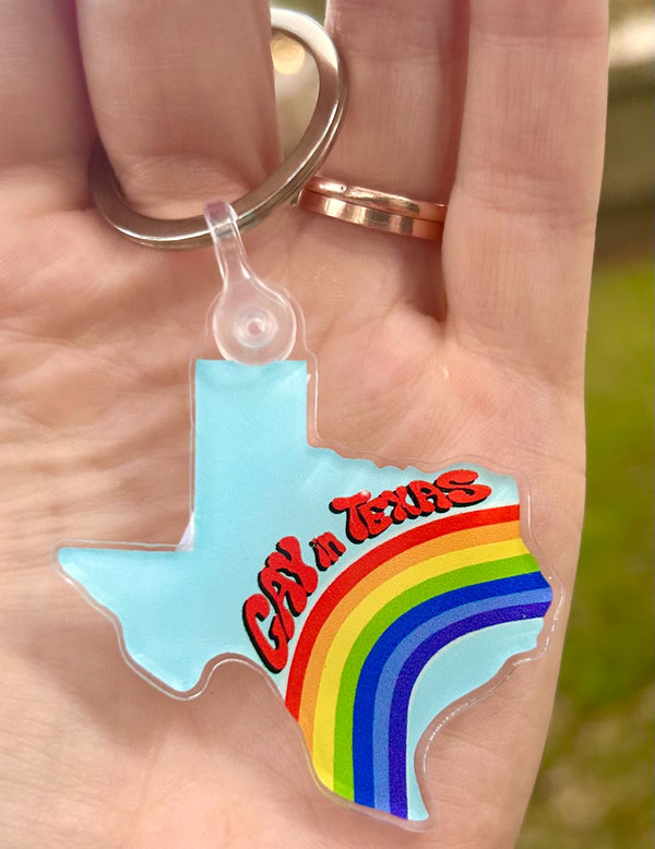 Gay in Texas Keychain - 1