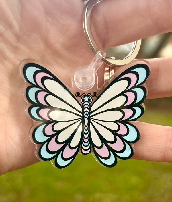 Trans Pride Butterfly Keychain - 1