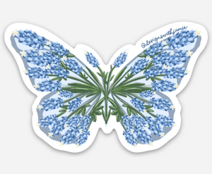 Bluebonnet Butterfly Sticker - 1