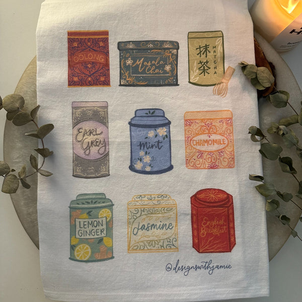 Tea Tins Tea Towel - 1