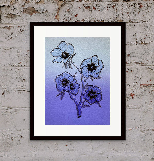 Blue Hibiscus Fine Art Print - 2