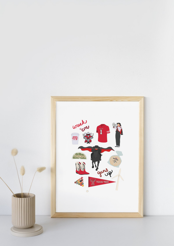 Teddy Rae Prints: Texas Tech University Icon Print - 2