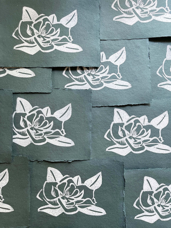'Magnolia' Linocut Print - 2