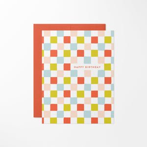 Colorful Checkered Birthday Card - 1