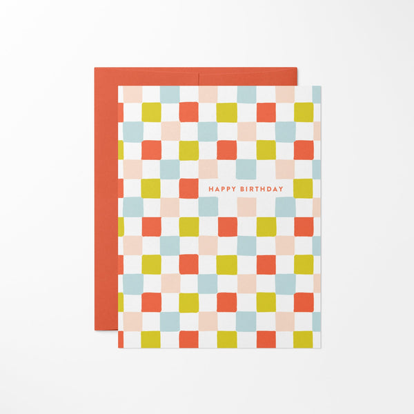Colorful Checkered Birthday Card - 1