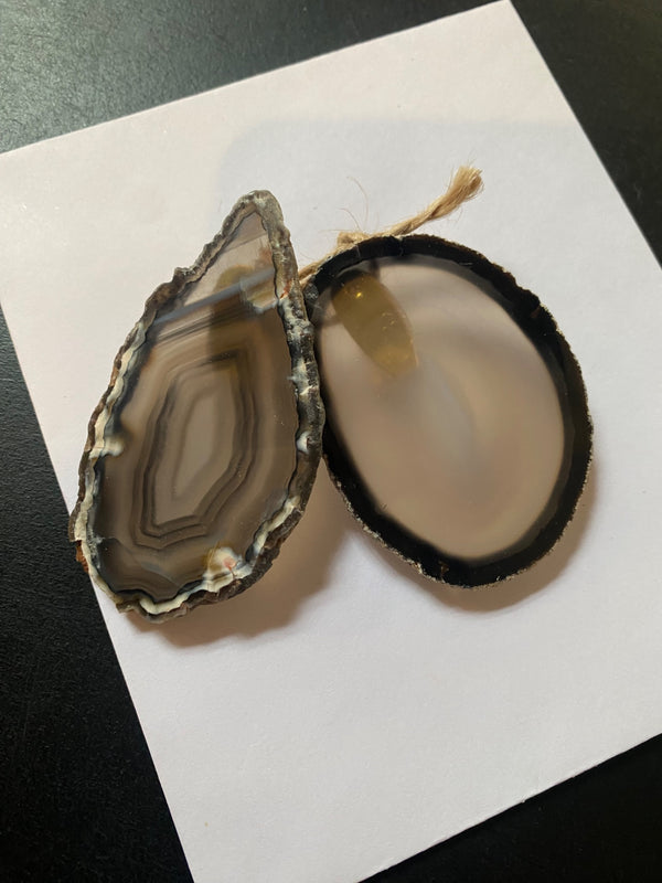 Yin Yang Raw Agate Earrings - 7