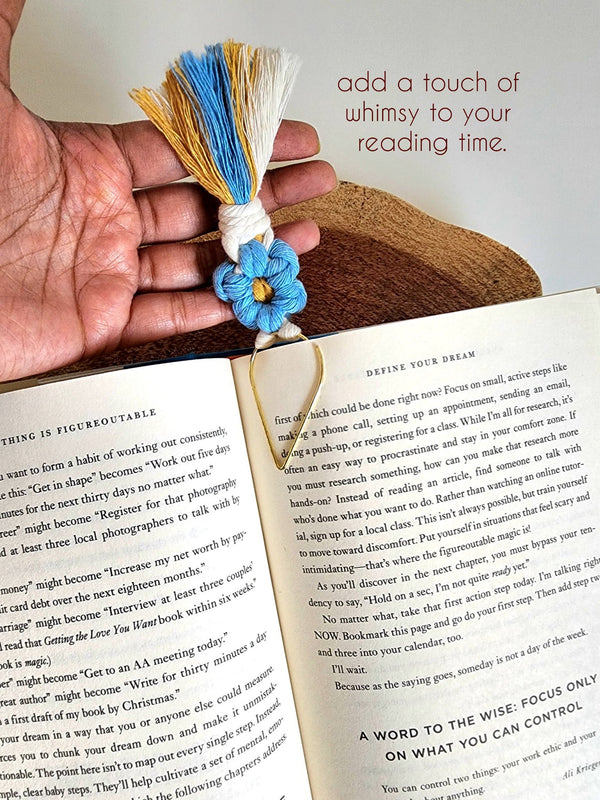 Macrame Daisy Flowers Bookmark Charm - 6