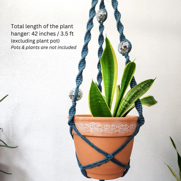 Handmade Macrame Disco Ball Plant Hanger - 6