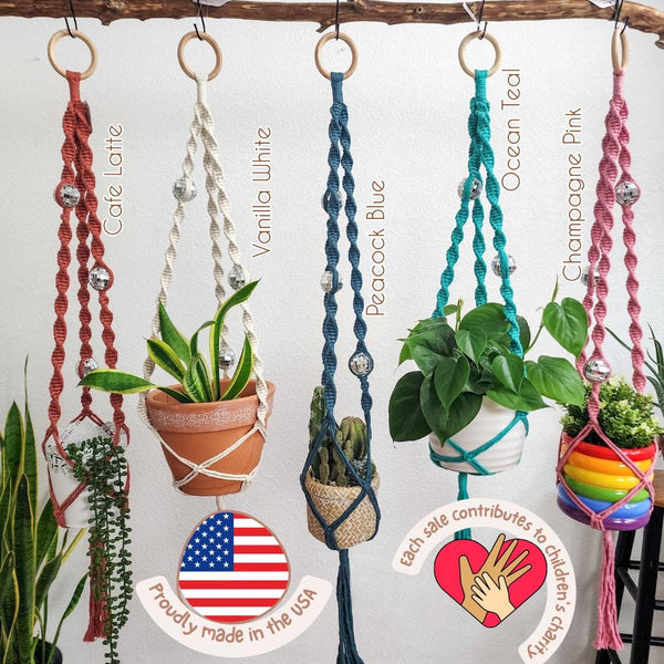 Handmade Macrame Disco Ball Plant Hanger - 4