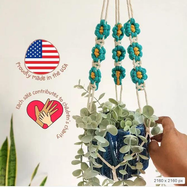 Handmade Daisy Plant Hangers - 5