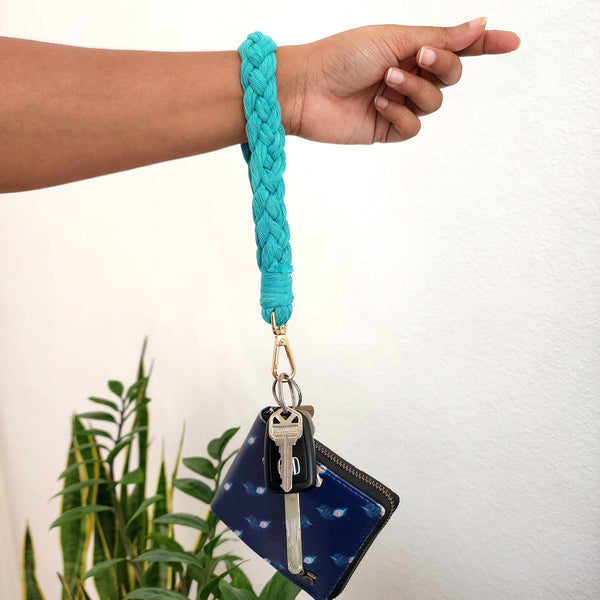 Handmade Braided Wristlet for Keys and Wallets - 8