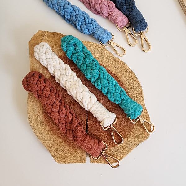 Handmade Braided Wristlet for Keys and Wallets - 9