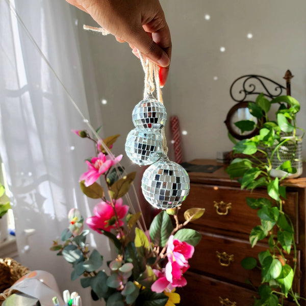 Disco Ball Car Charm and Boho Home Decor Accessory - 2