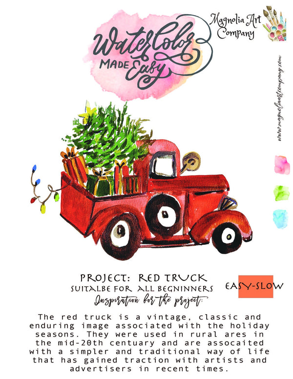 Red Truck- Watercolor Kit- Watercolor Made Easy