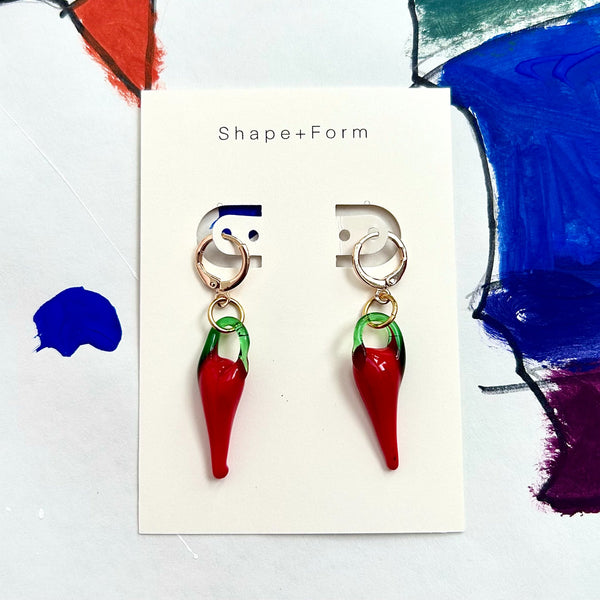 Red Pepper Glass Single Earring