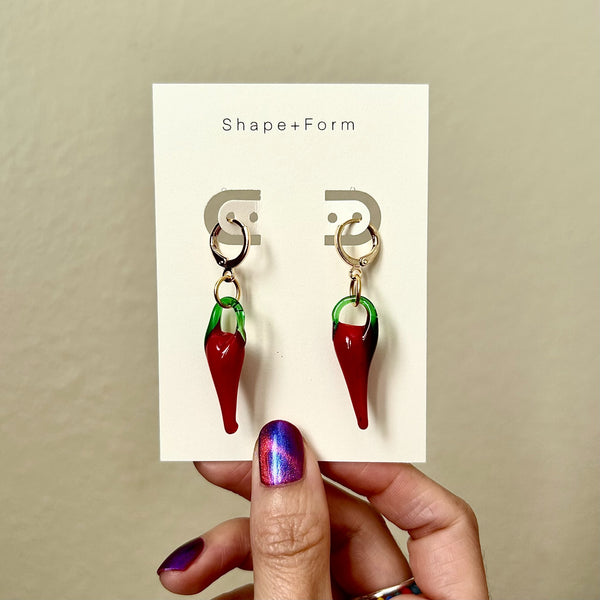 Red Pepper Glass Single Earring