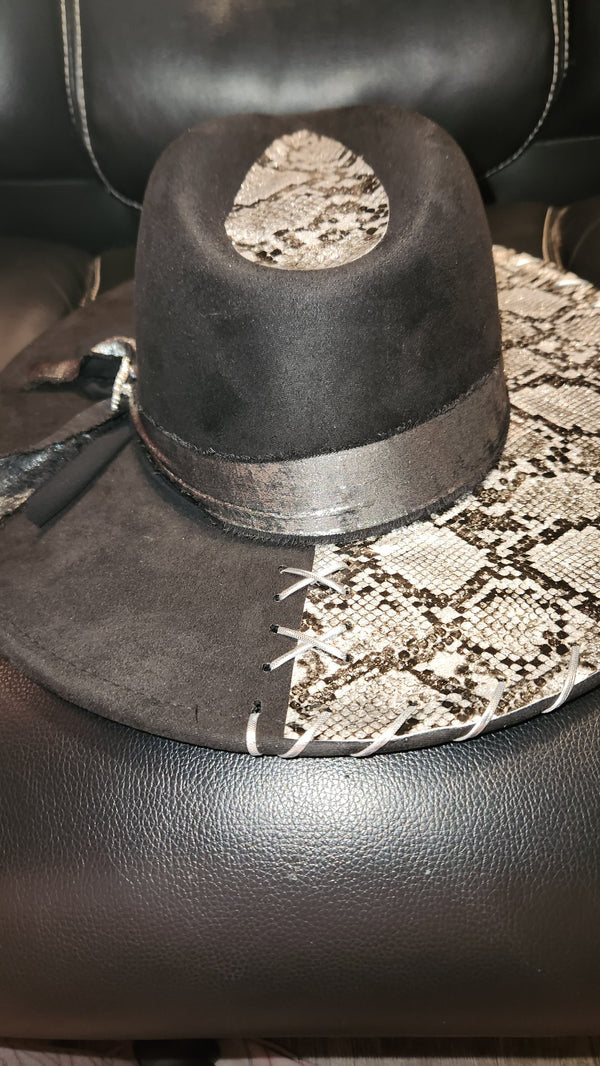 Black Snake Skin Hat