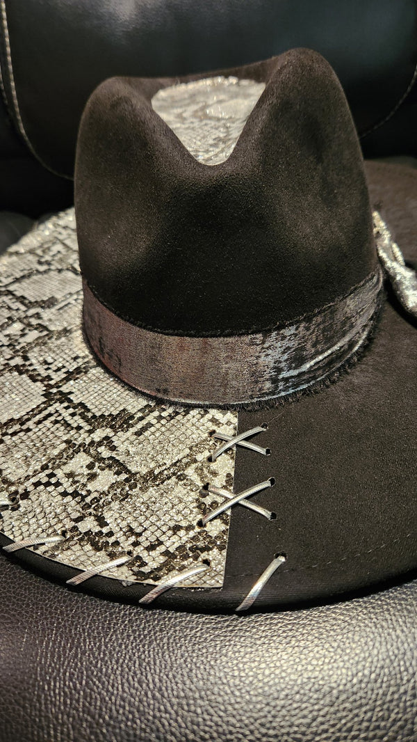 Black Snake Skin Hat