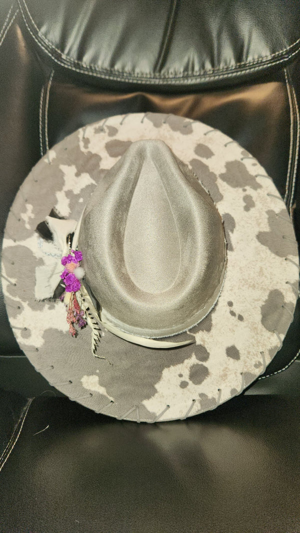 Gray Cow Hide Hat
