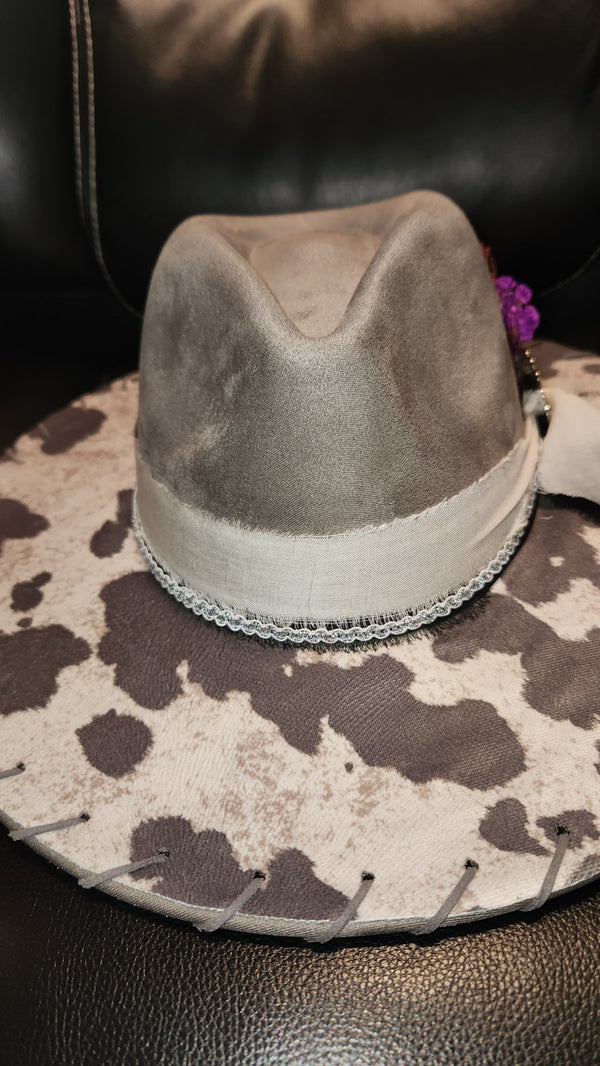 Gray Cow Hide Hat