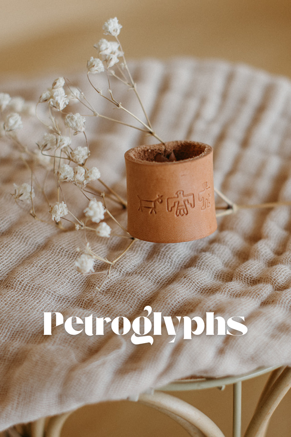 Hand-Stamped Leather Bandana Cuff