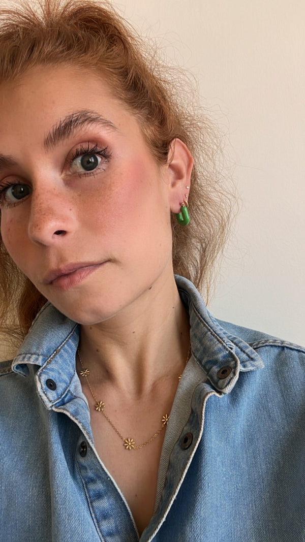 Green U Shape Hoops