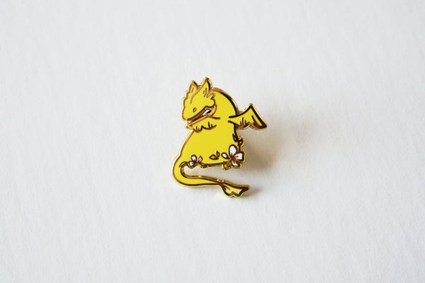 Yellow Romantasy Inspired Dragon Pin