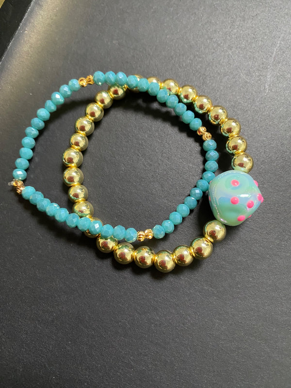 Bracelets Gemstone Crystal Bead with Charms