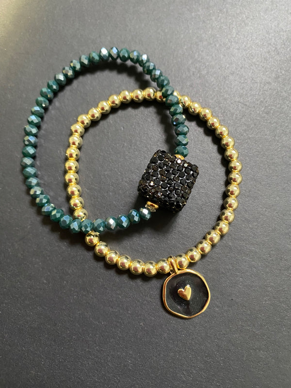 Bracelets Gemstone Crystal Bead with Charms