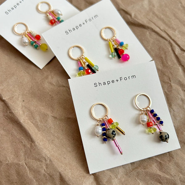 Confetti Charm Circle Studs