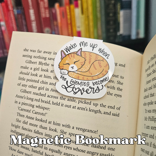 Enemies to Lovers Sleeping Kitty Magnetic Bookmark