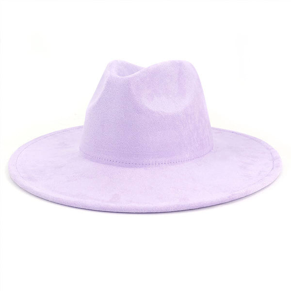 Suede Large Eaves Peach Top Fedora Hat