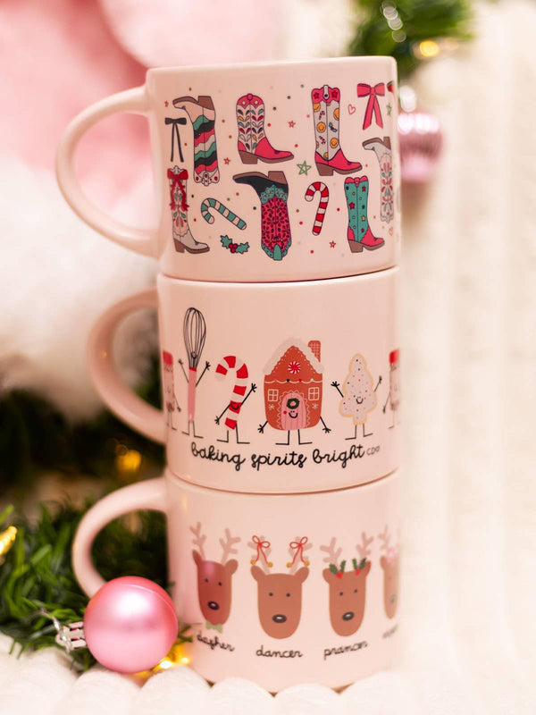 Christmas Western Cowgirl Boots Ceramic Mug