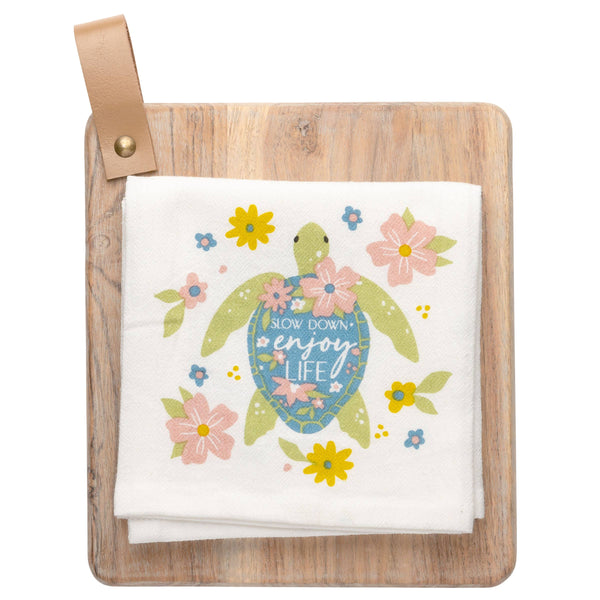 Flora Tea Towel with Cutting Board