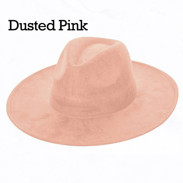 Suede Large Eaves Peach Top Fedora Hat