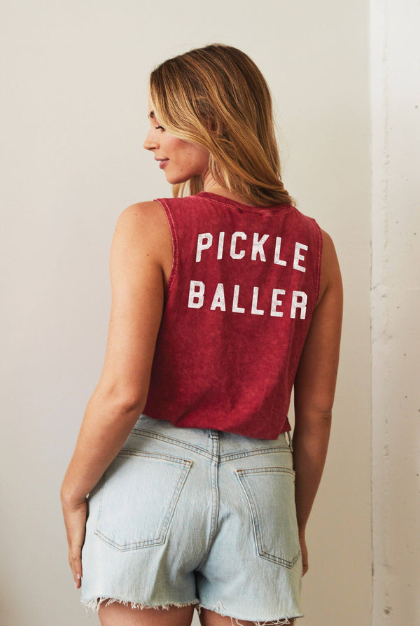 Pickle Baller Front and Back Mineral Graphic Tank Top