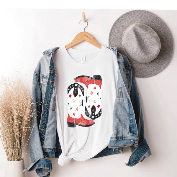 Football Cowgirl Boot Tee