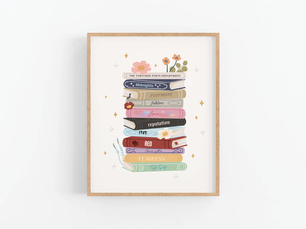 TS Book Stack Art Print