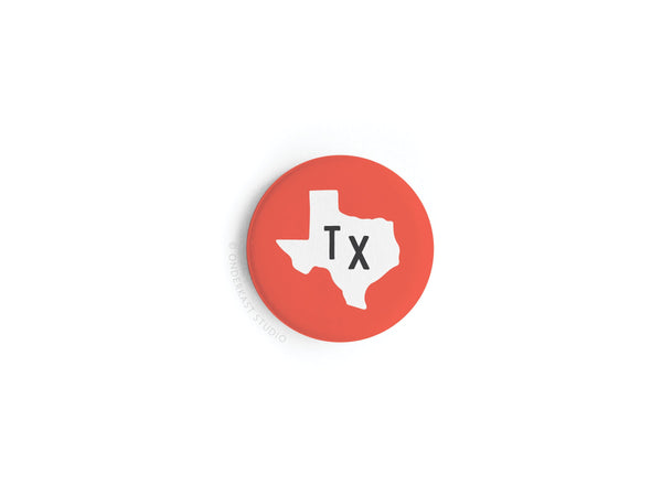 Red TX Button Magnet