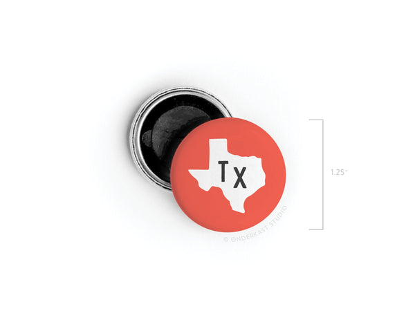 Red TX Button Magnet
